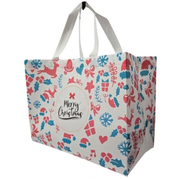 Large Reusable Non-Woven Foldable Lightweight Tote Christmas Gift Bags - NEW - Picture 1 of 8